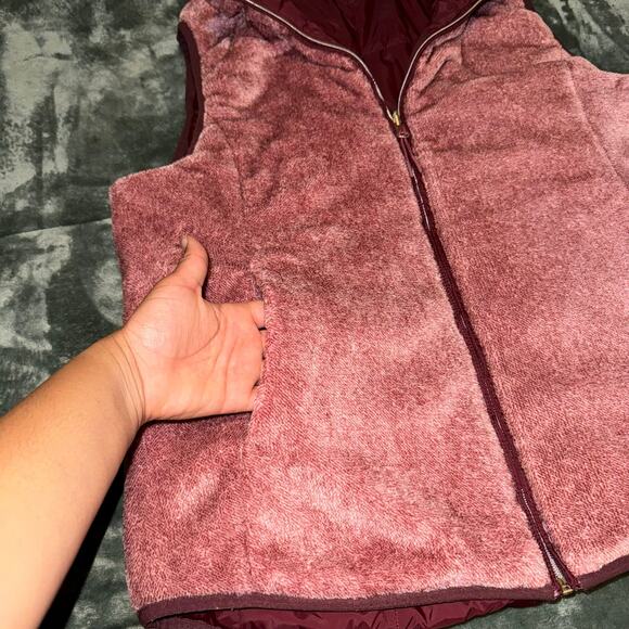 Free Country Dark Cherry Quilted Reversible Vest Woman's Size Large Red/Pink - Picture 6 of 9